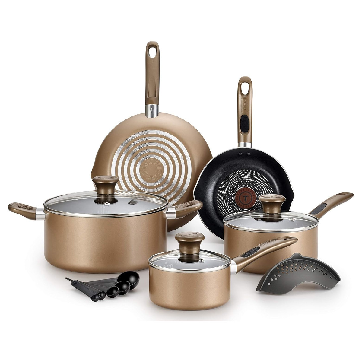 Batería de Cocina T-Fal 14 Pzas Excite Antiadherente Bronce