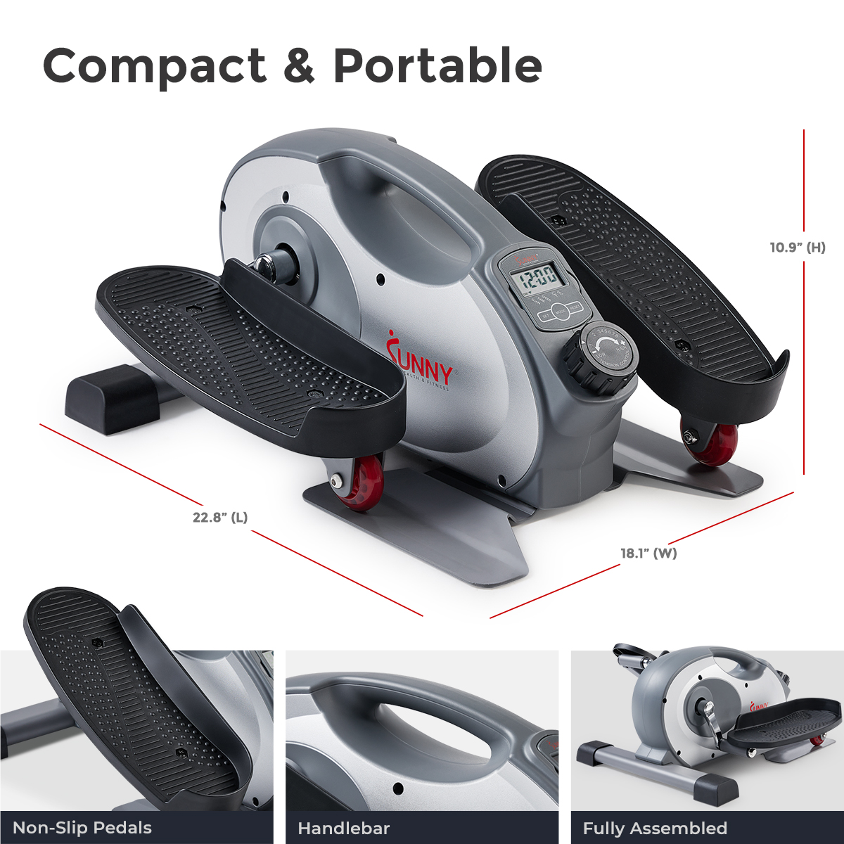 Elíptica portátil Sunny Health & Fitness para escritorio 