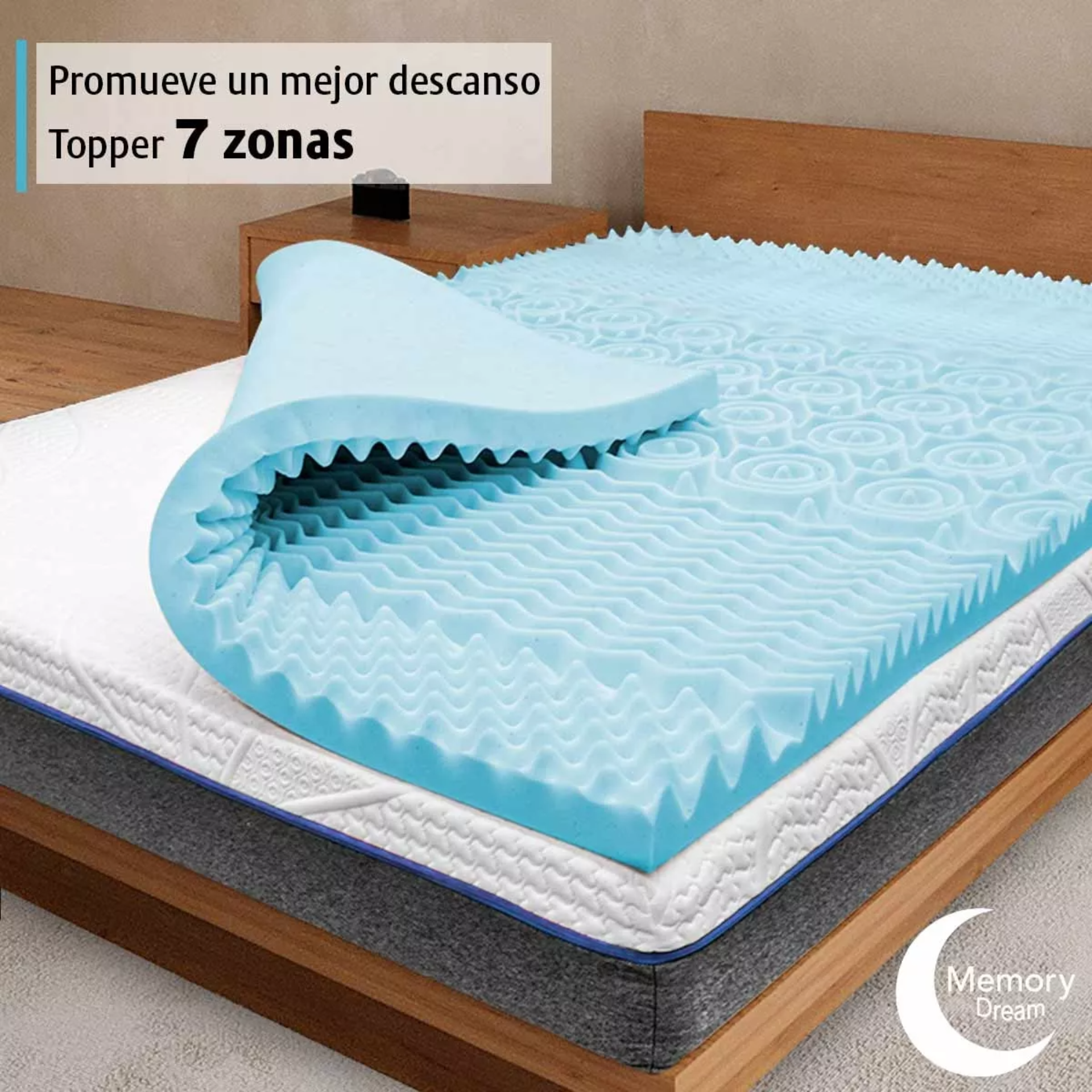 Colchoneta Memory Foam Matrimonial 5 Cm Gel Cool Zone