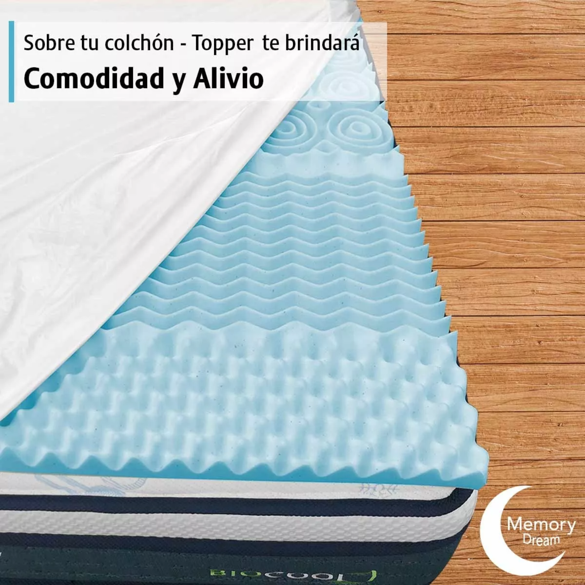 Colchoneta Memory Foam Matrimonial 5 Cm Gel Cool Zone