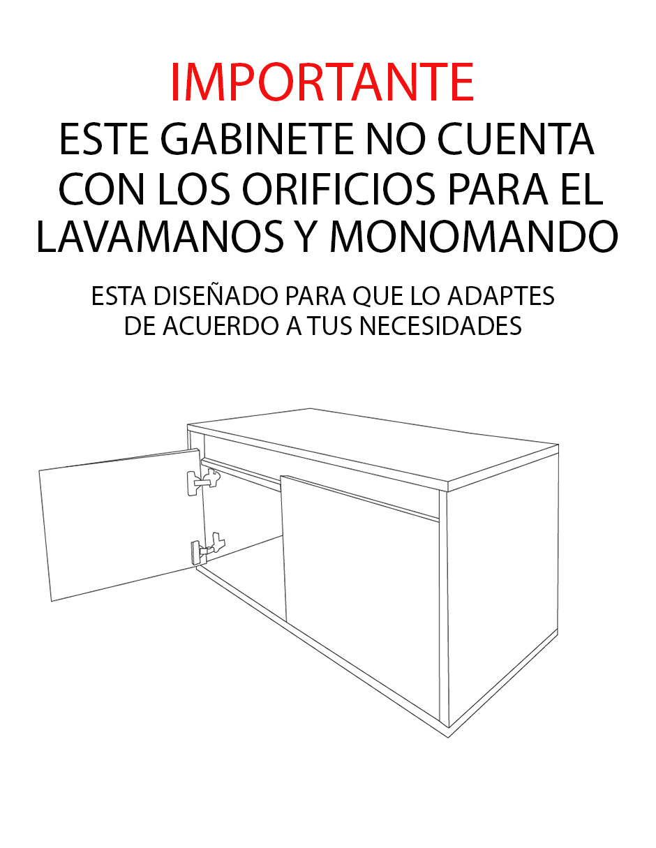 Gabinete De Baño Para Lavabo SIMONE Sin Lavabo Ni Llave