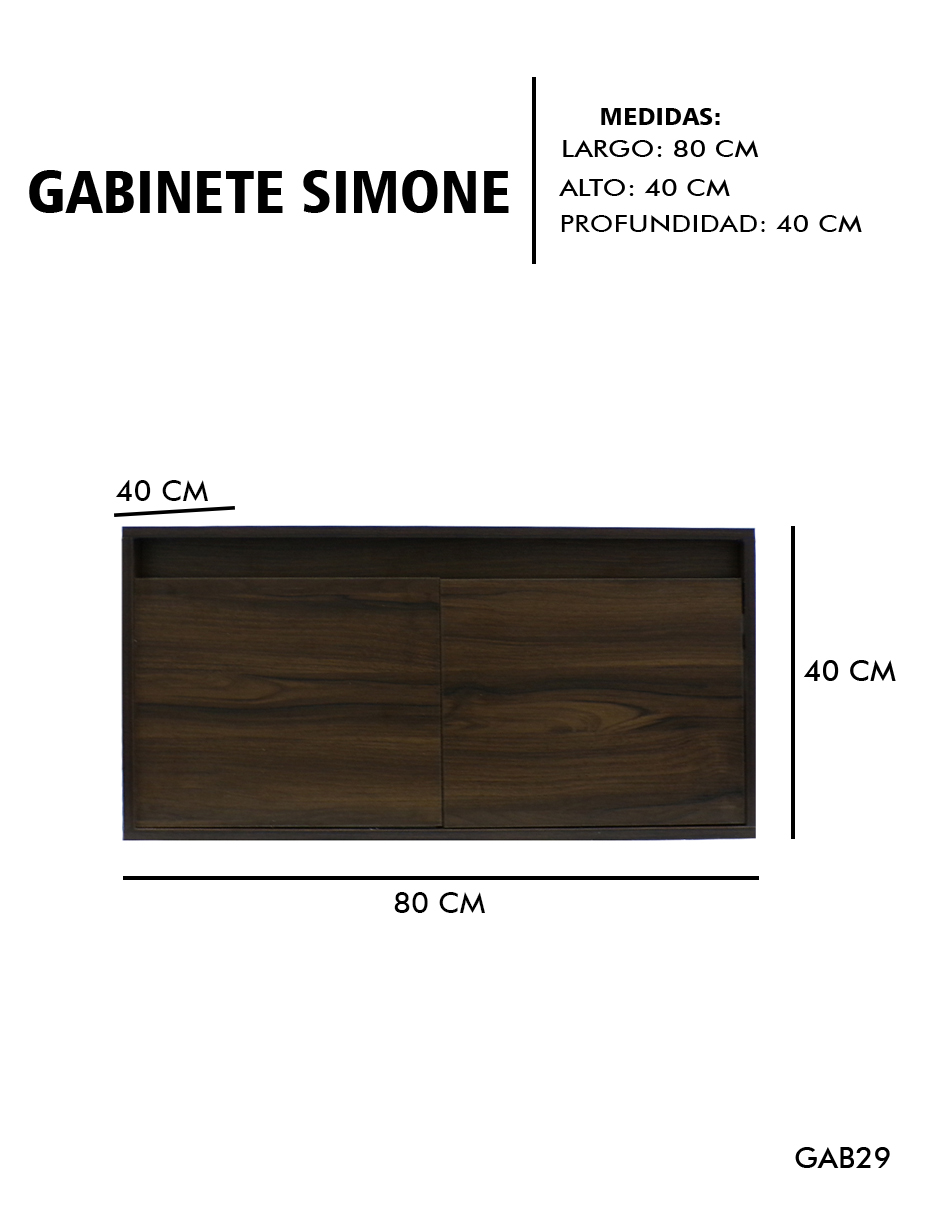 Gabinete De Baño Para Lavabo SIMONE Sin Lavabo Ni Llave