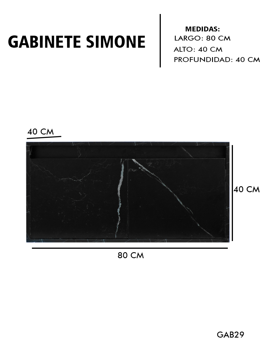 Gabinete De Baño Para Lavabo SIMONE Sin Lavabo Ni Llave