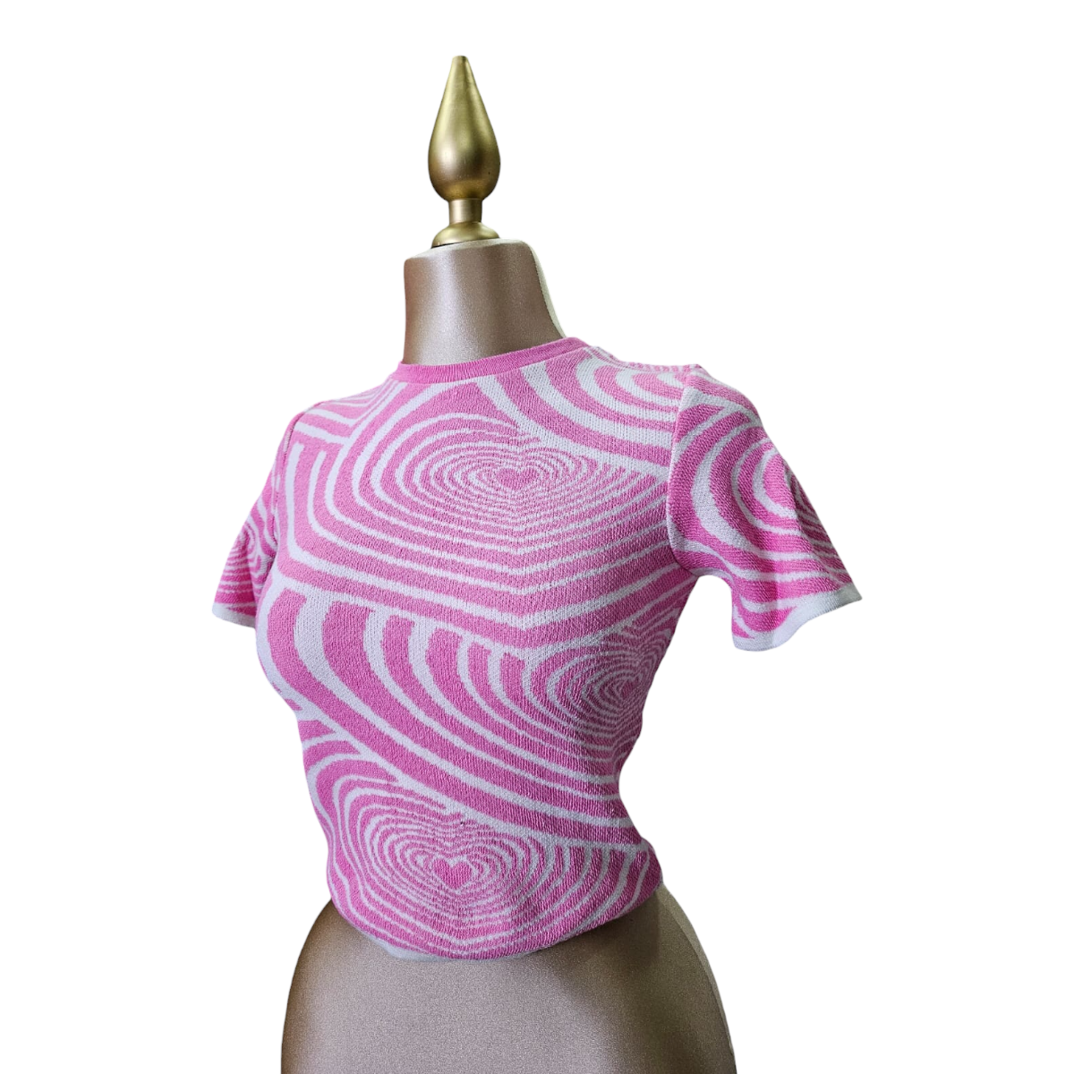 Playera Estampado Rosa/Blanco Para Dama OM