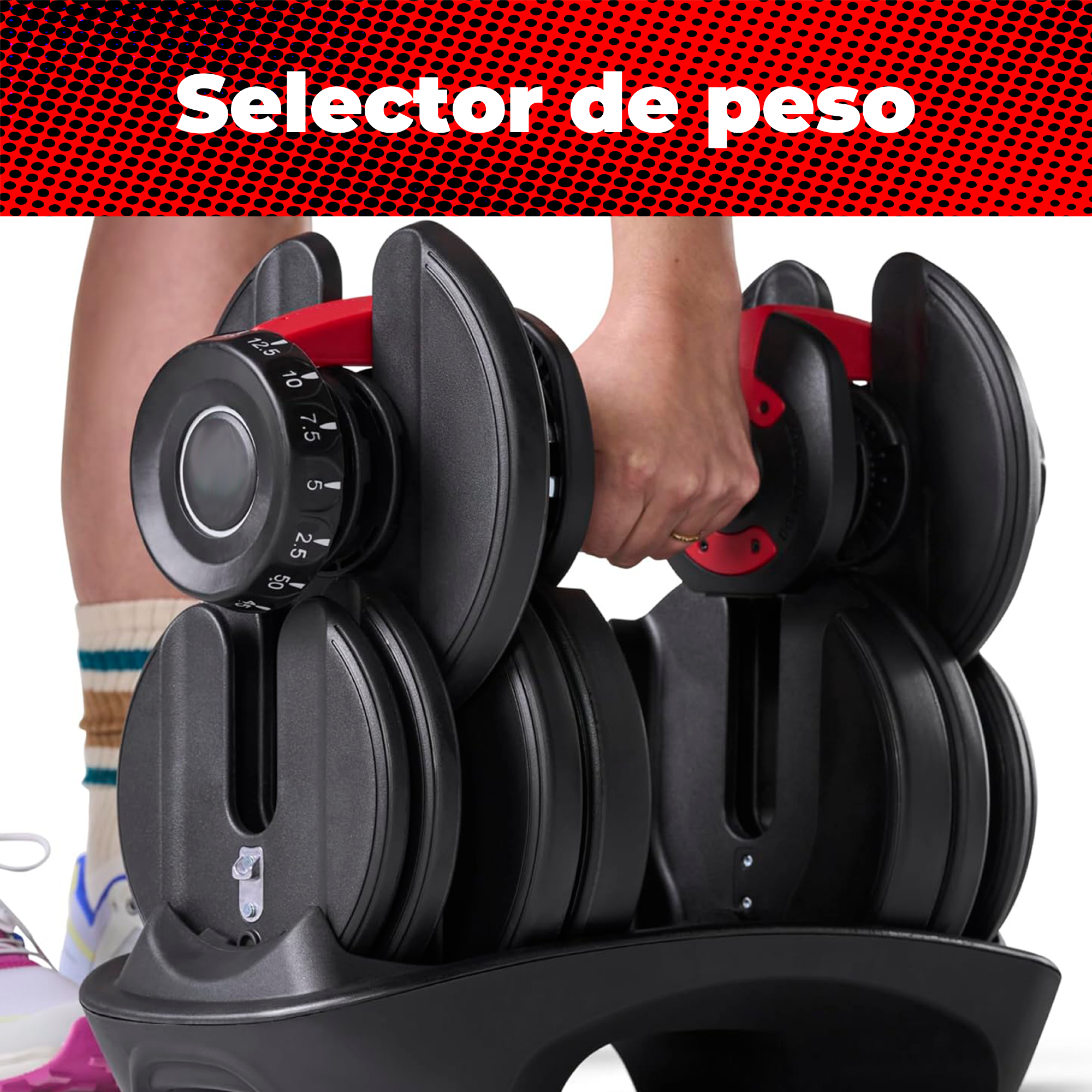 Mancuerna Peso Ajustable Dumbbell Individual 2.5 - 24 Kg