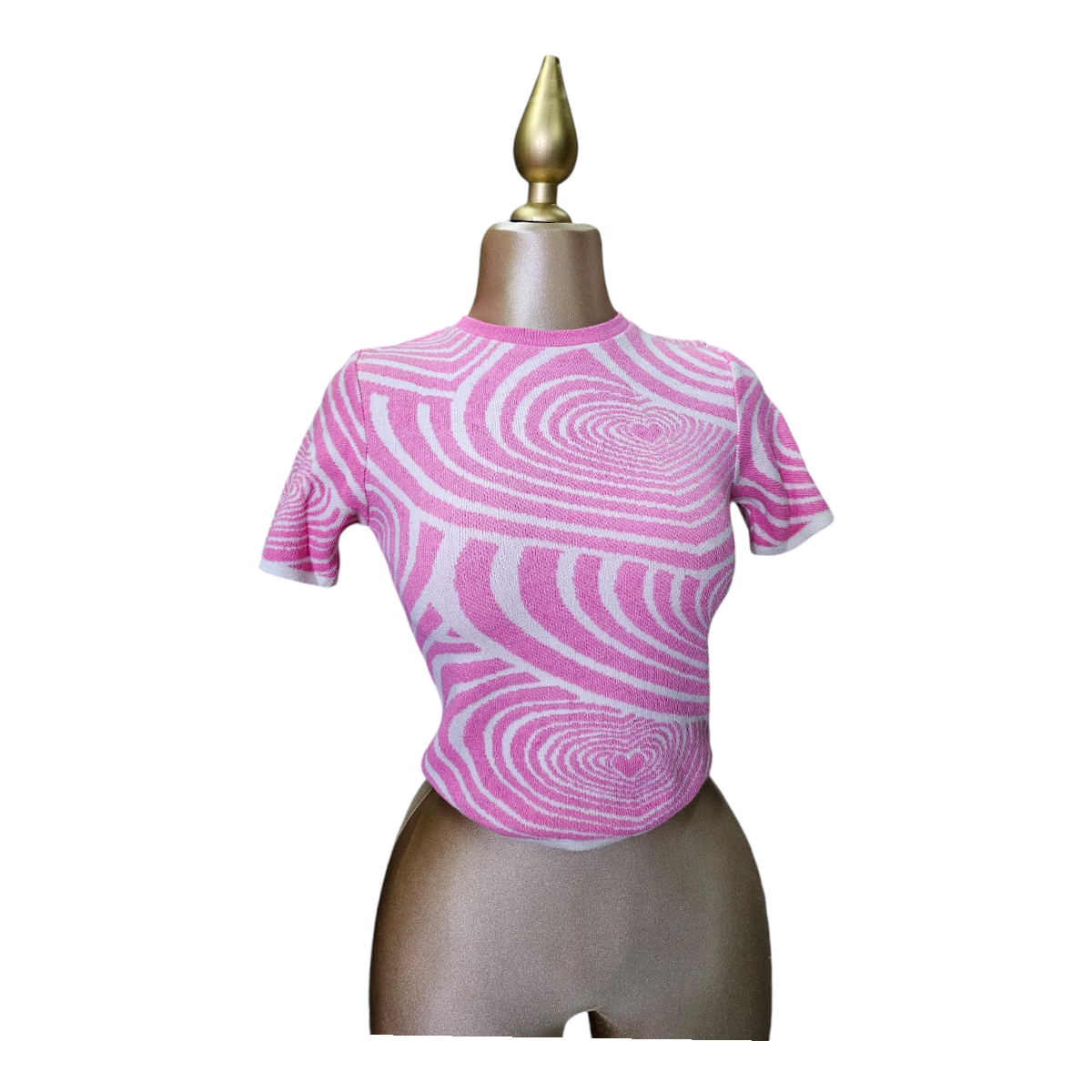 Playera Estampado Rosa/Blanco Para Dama OM
