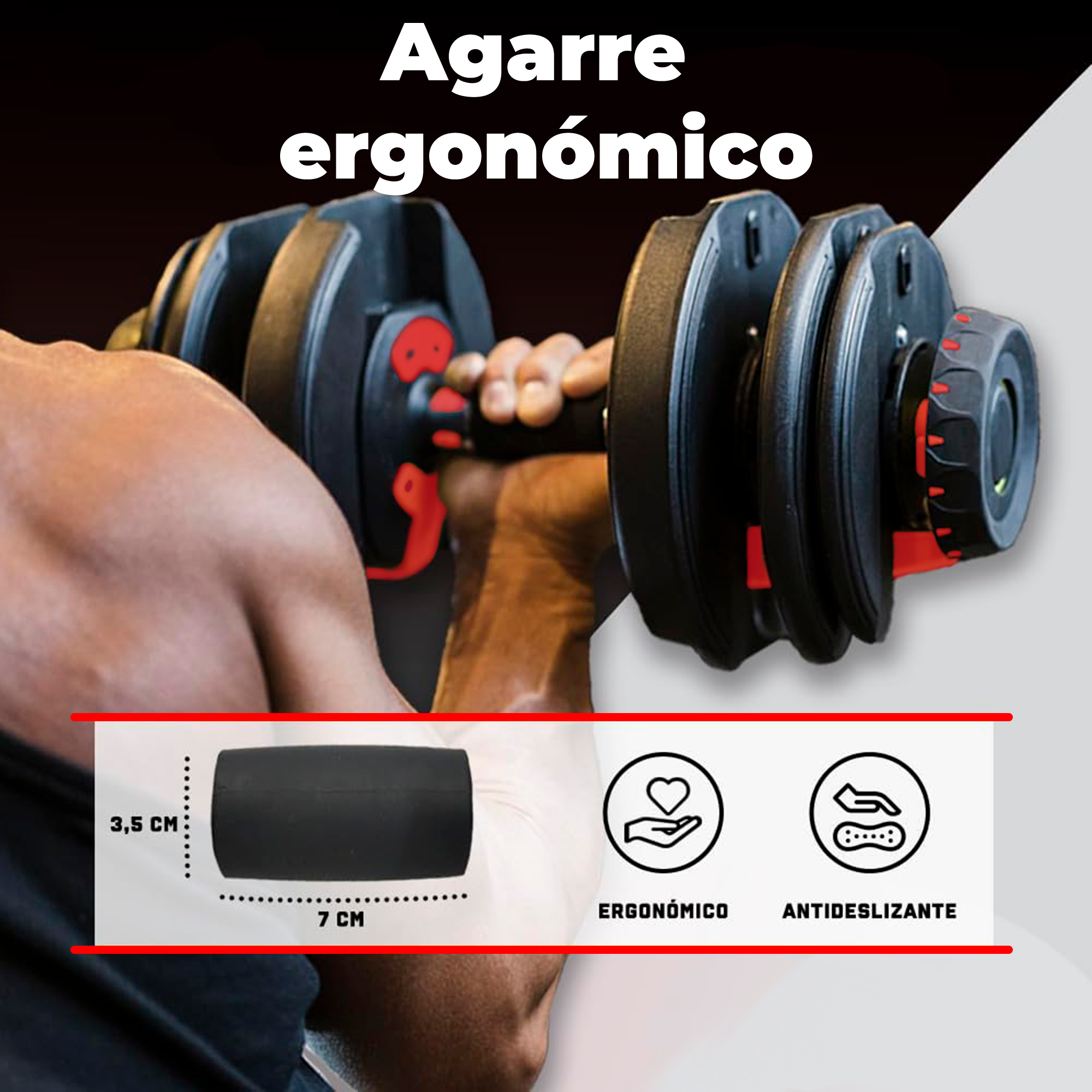 Mancuerna Peso Ajustable Dumbbell Individual 2.5 - 24 Kg
