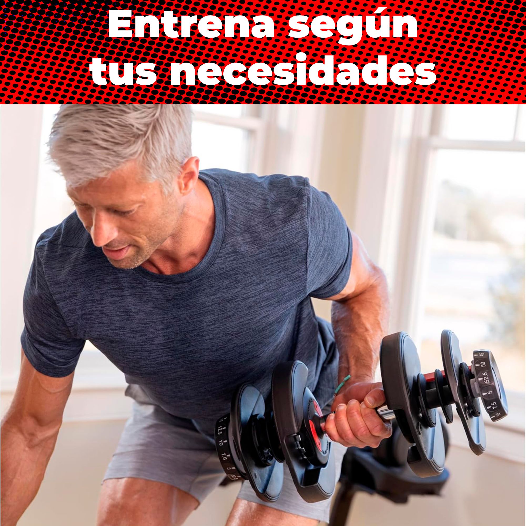 Mancuerna Peso Ajustable Dumbbell Individual 2.5 - 24 Kg