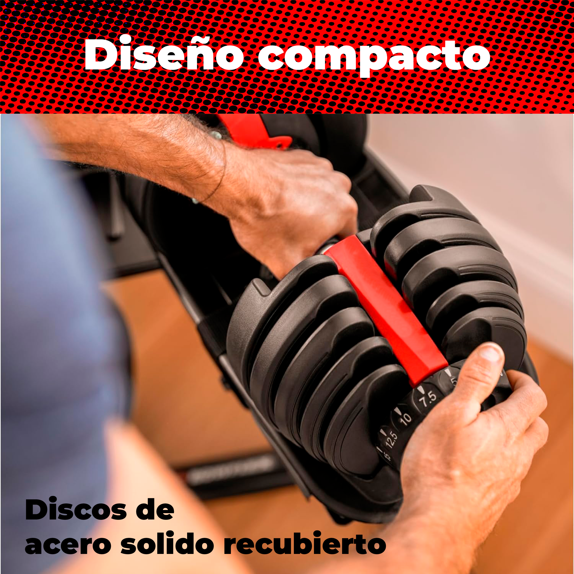 Mancuerna Peso Ajustable Dumbbell Individual 2.5 - 24 Kg