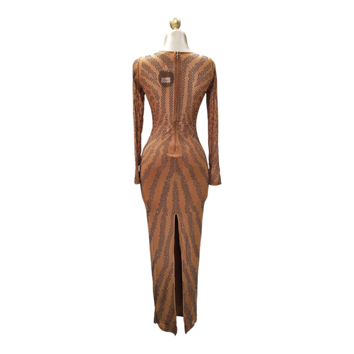 Vestido Café Con Cristales Para Dama SYMPHONY