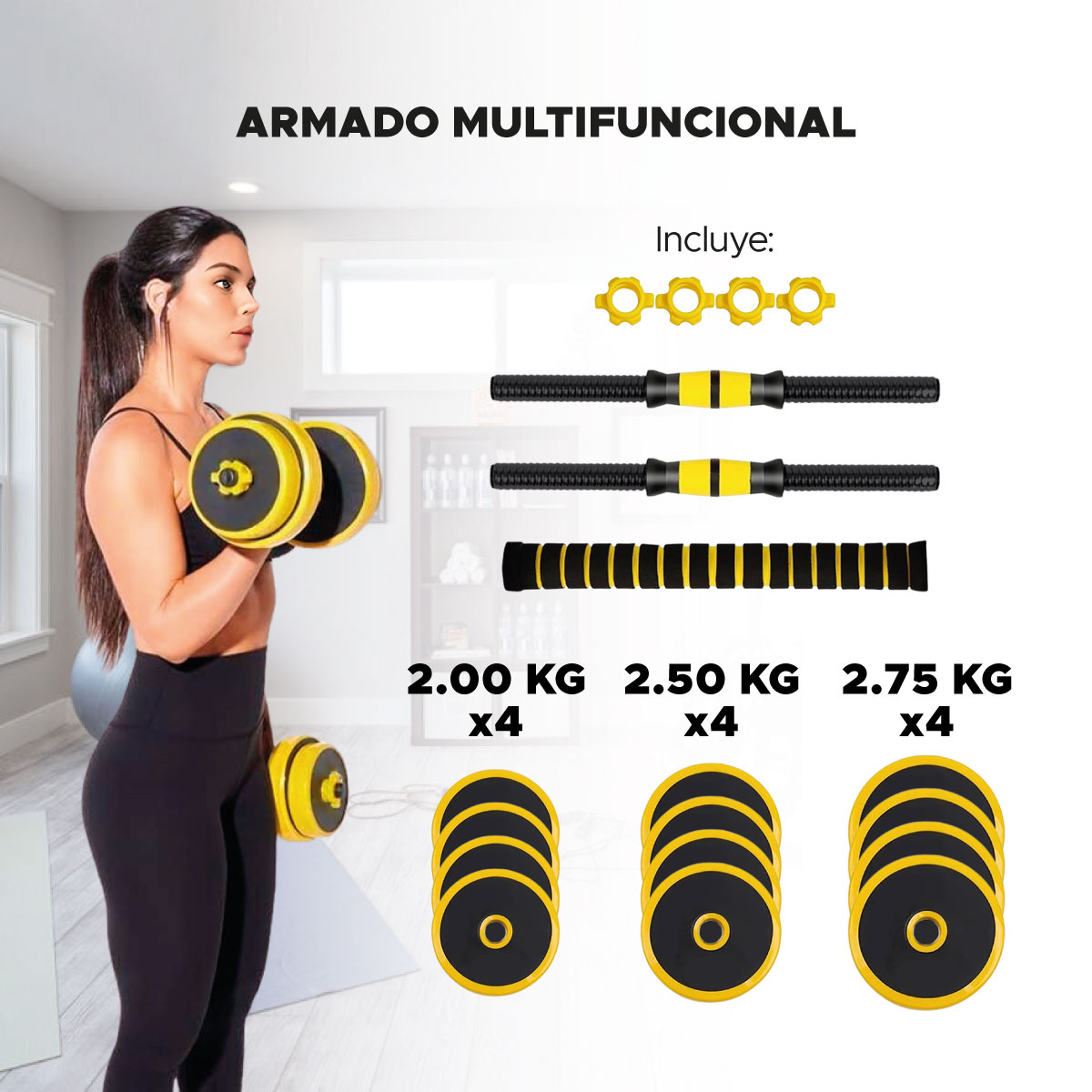 Set Mancuernas 66 Lbs / 30 Kg Ajustables Ejercicio Gym