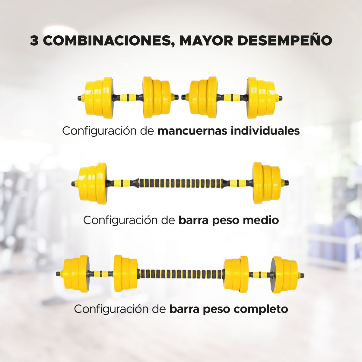 Set Mancuernas 66 Lbs / 30 Kg Ajustables Ejercicio Gym