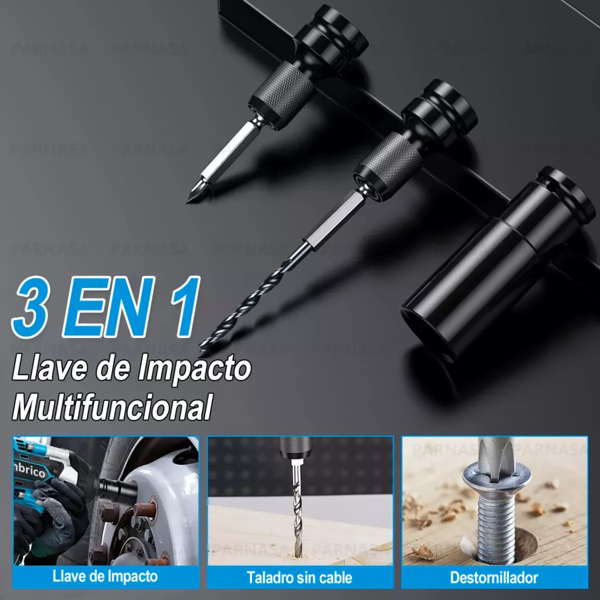 Kit De Taladros Inalambrico,esmeril Angular+llave Electrica