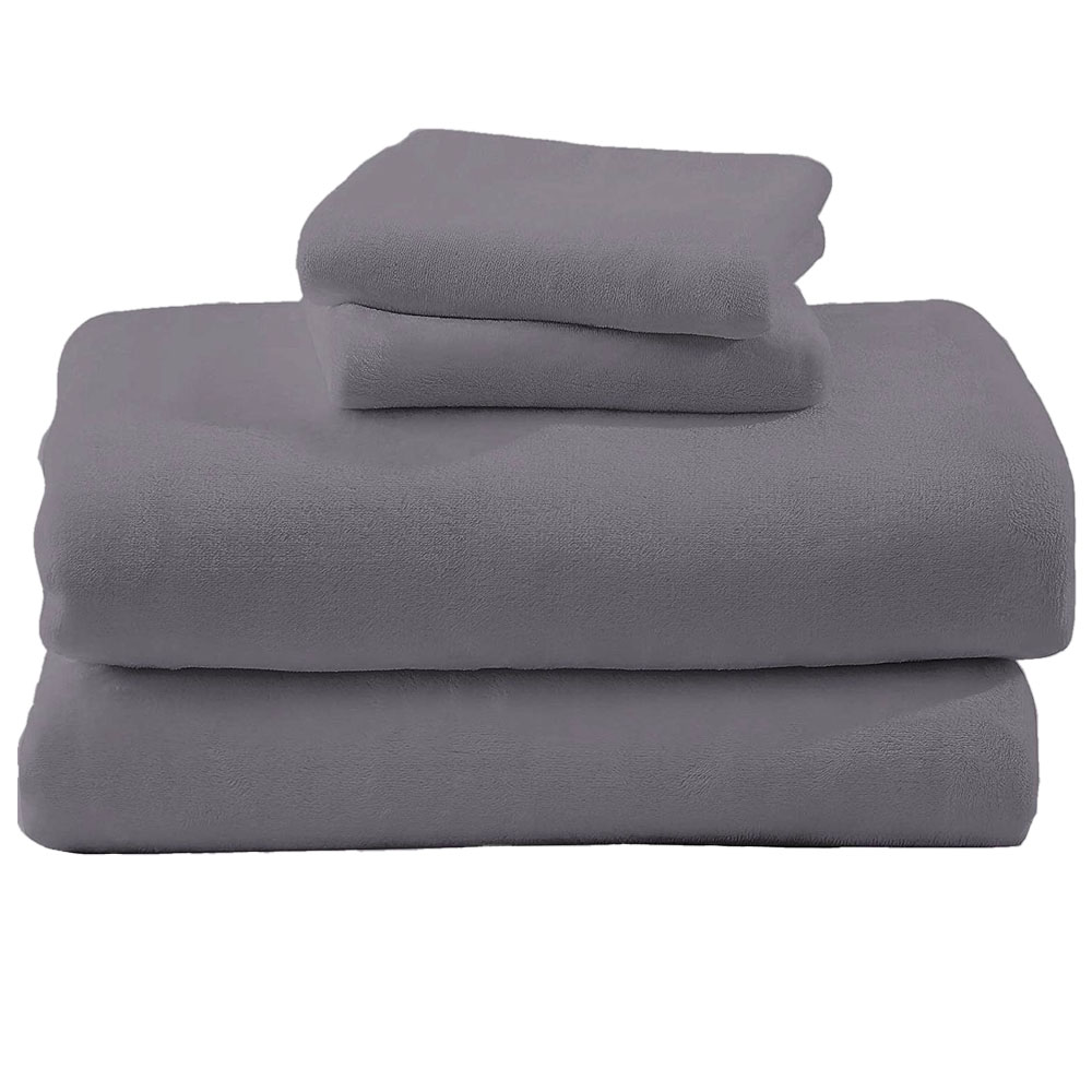 Juego de Sabanas Polar Invernales Suaves y Cálidas para las noches frías Individual Gris Kyuden Home