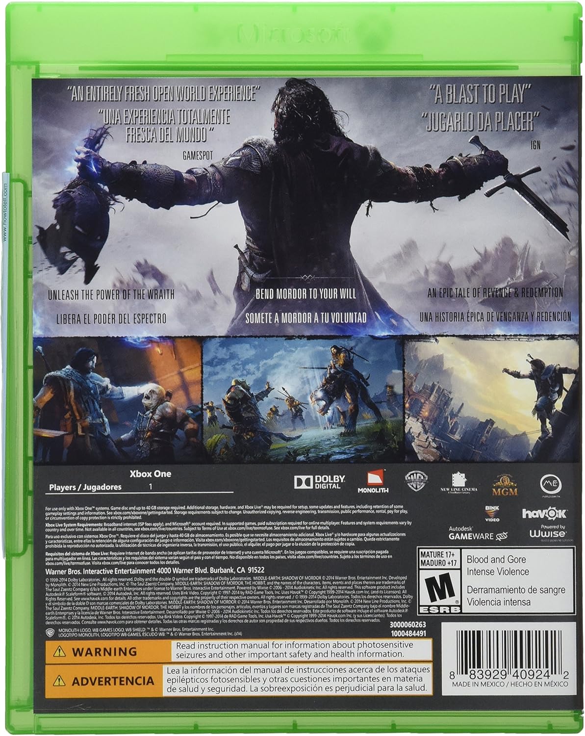 Middle Earth: Shadow of Mordor - Xbox One - ulident
