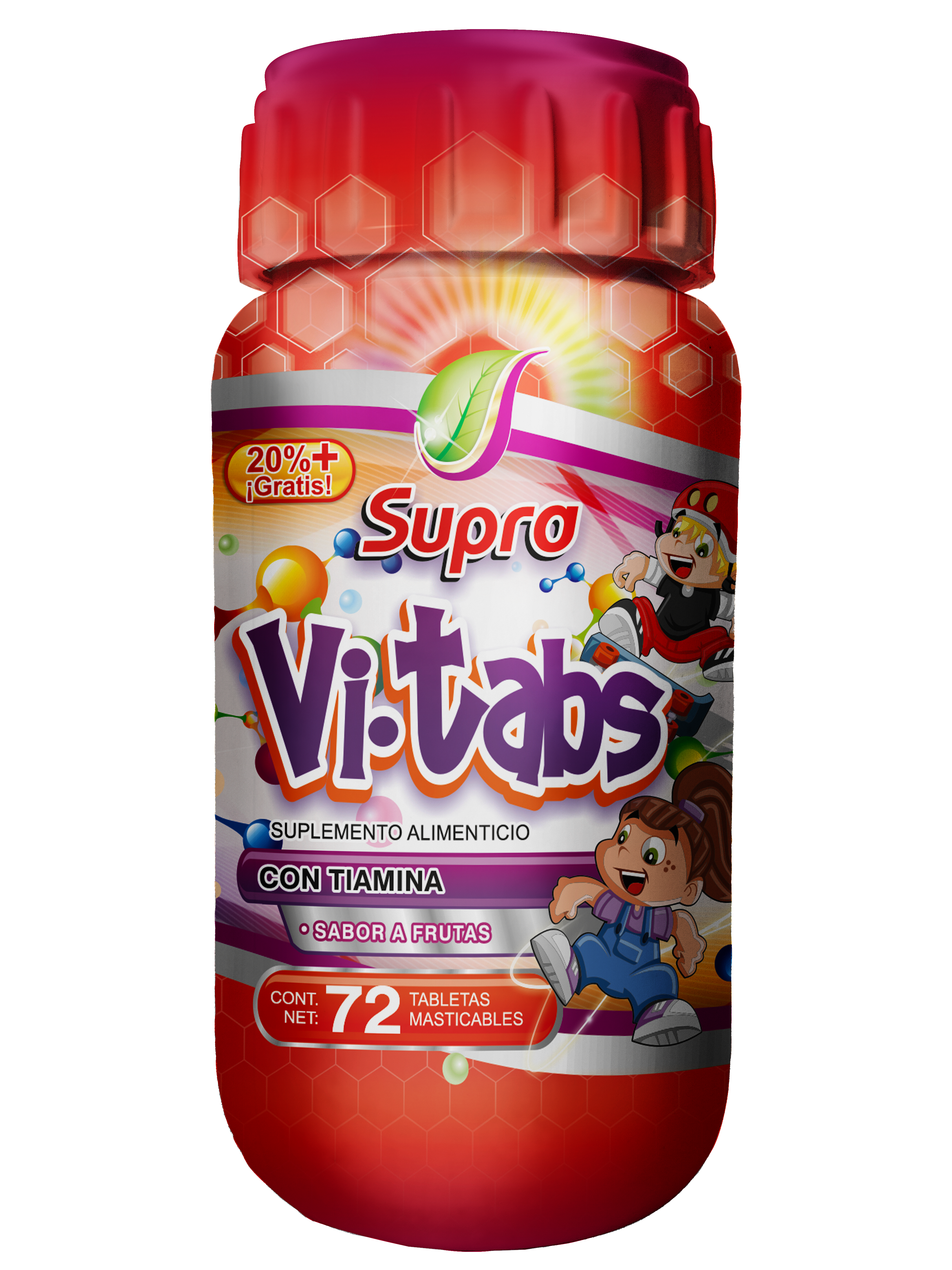 Suplemento Alimenticio Supra Vi-Tabs 72 Tabletas 500 mg c/u Supra Natura 