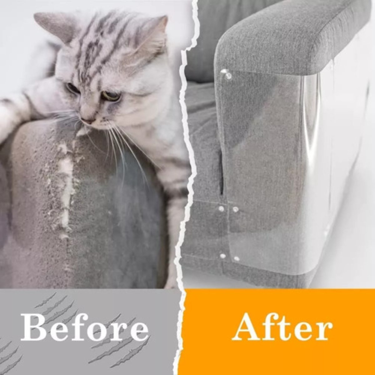 Protector Antirrasguños De Gato Para Muebles, 10 Piezas transparente