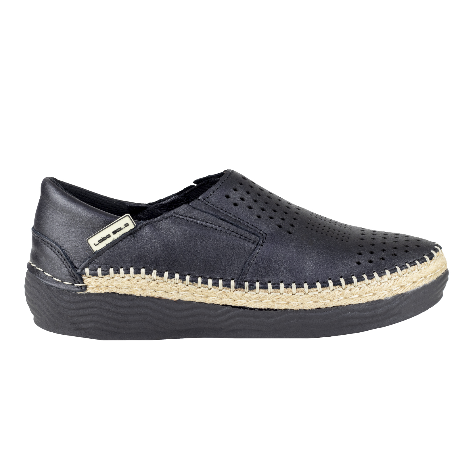 Mocasin Negro Para Mujer Slip On Lobo Solo Judy 5079 Puntos