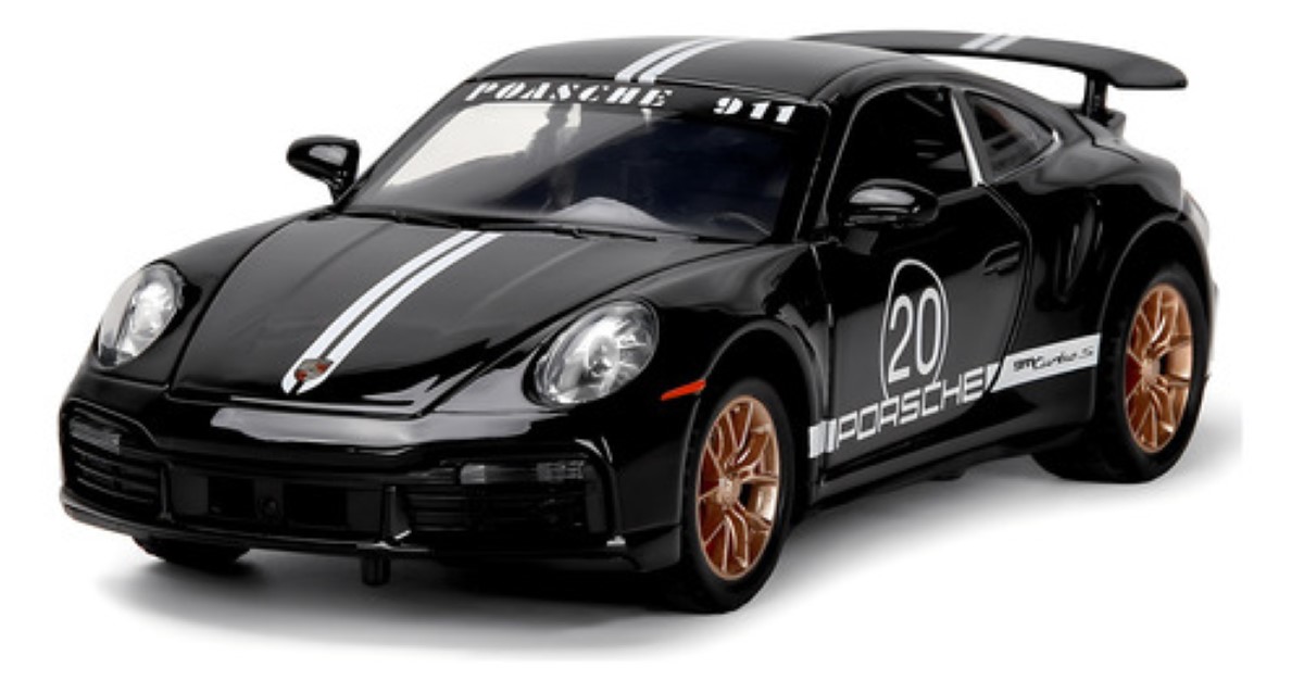 Coche de Juguete Porsche 911 Con Luz 1:32 Coleccion De Escala Negro carro