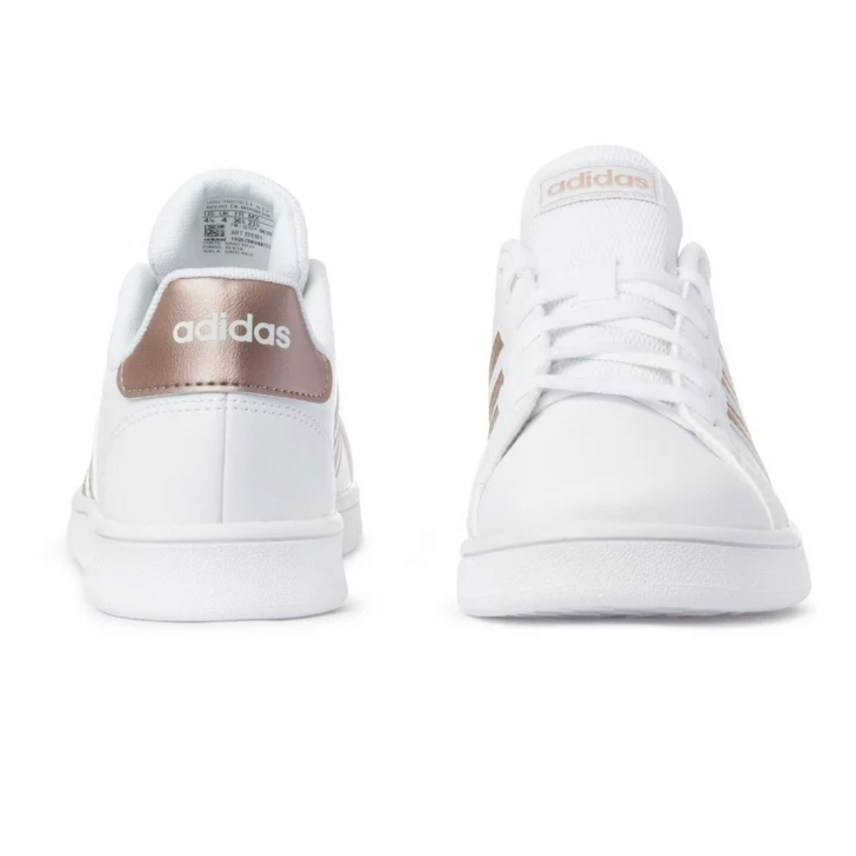 TENIS ADIDAS GRAND COURT K PARA NIÑA BLANCO-DORADO EF0101