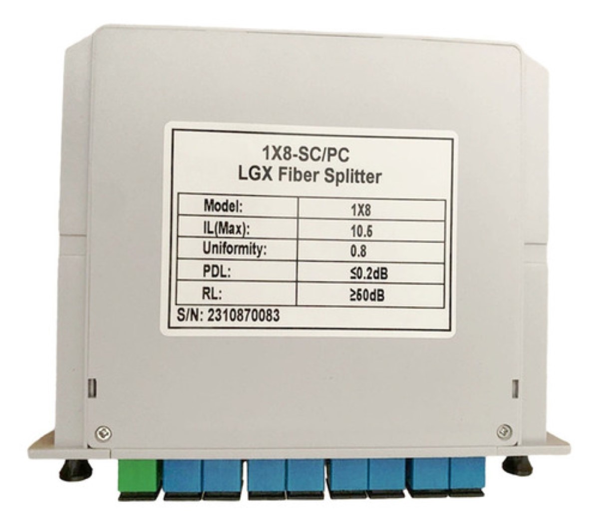 Divisor De Fibra Óptica 1 A 8 Plc Ftth Sc Upc BLANCO