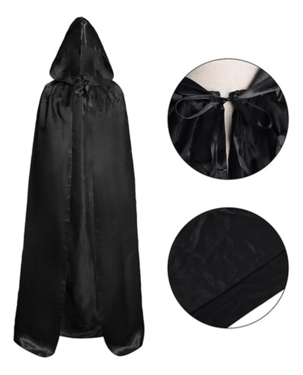 Capa Y Corbata De Mago Azul Para Adultos | Bata De Poliéster Con Bolsillo Oculto | Disfraz De Halloween, Carnaval Y Fiestas Temáticas (talla L)