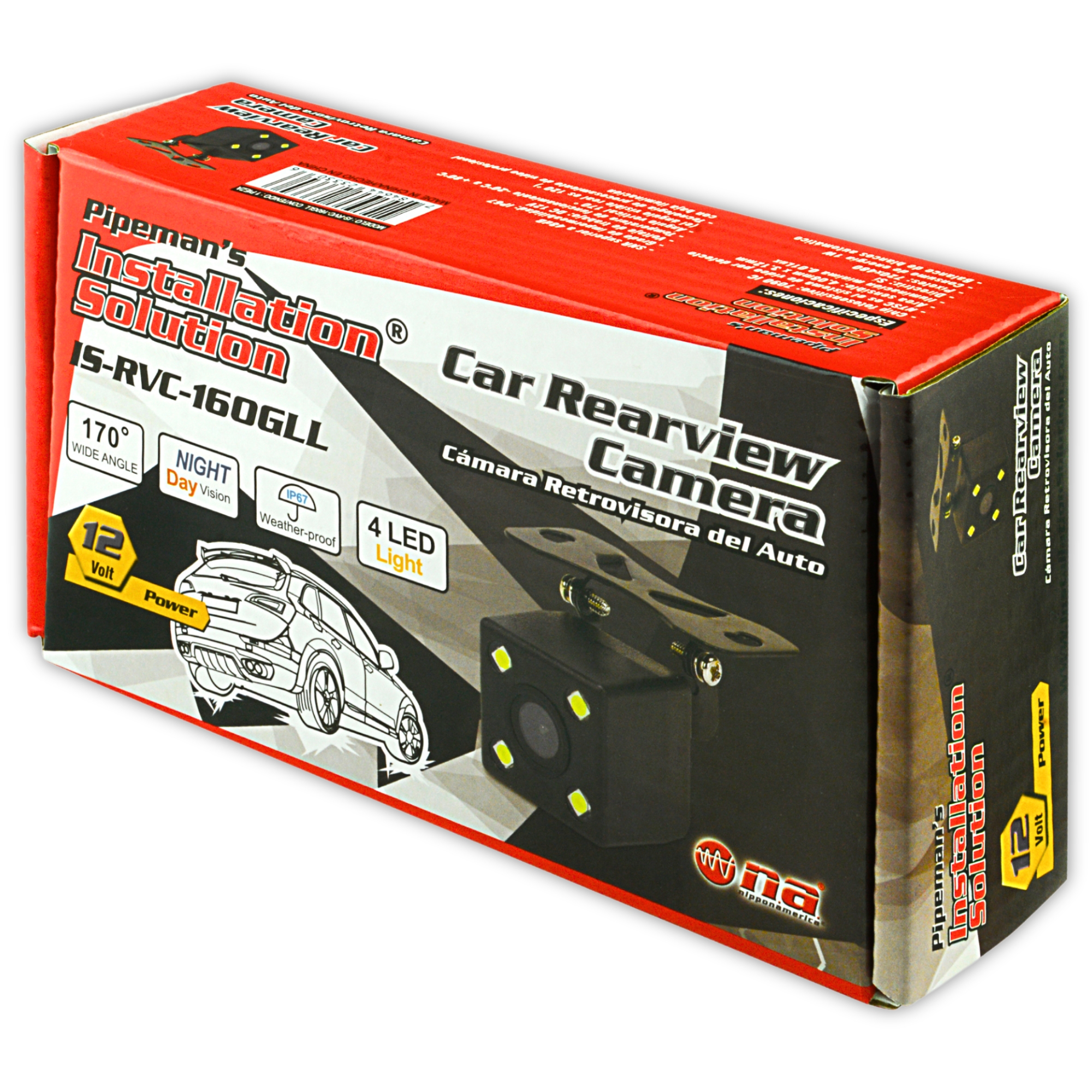 Cámara de Reversa Auto Luz LED Pipemans Vision Nocturna IP67