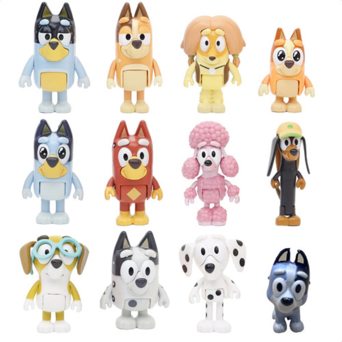 Bluey Familia Y Amigos Figura Modelo Juguete colores 12 pcs 