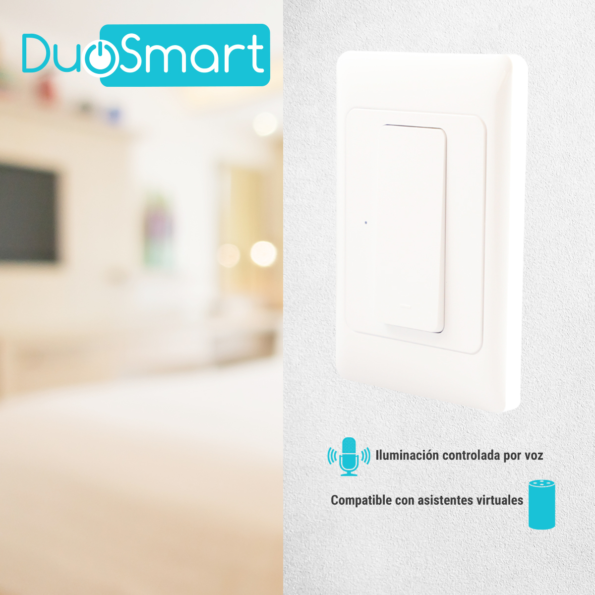 SWITCH APAGADOR DE ESCALERA WIFI 2.4 GHZ DUOSMART A40  COMPATIBLE CON ALEXA Y GOOGLE 