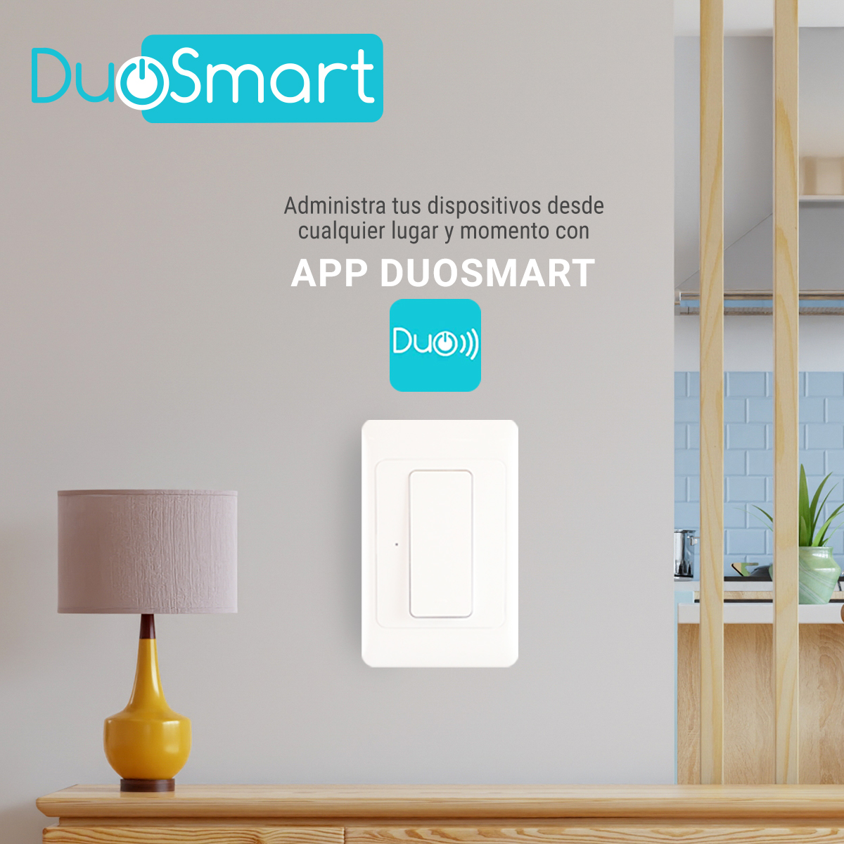 SWITCH APAGADOR DE ESCALERA WIFI 2.4 GHZ DUOSMART A40  COMPATIBLE CON ALEXA Y GOOGLE 
