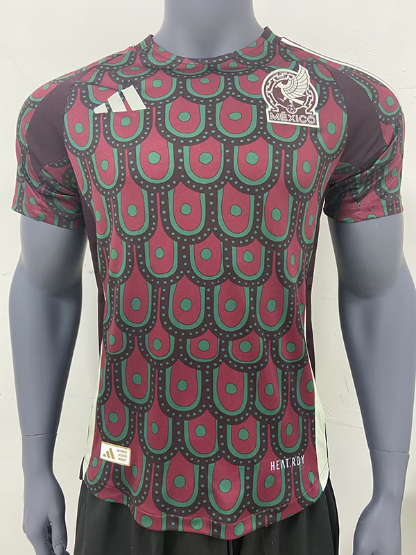 Nuevo! Jersey Mexico 2024/2025 Copa America Local Plumas Gotas Guinda Vino Talla L