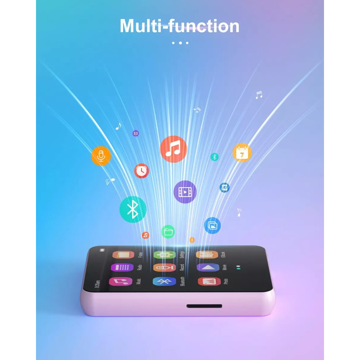 64gb Reproductor De Música Mp3 Mp4 Rosa Bluetooth Audífonos