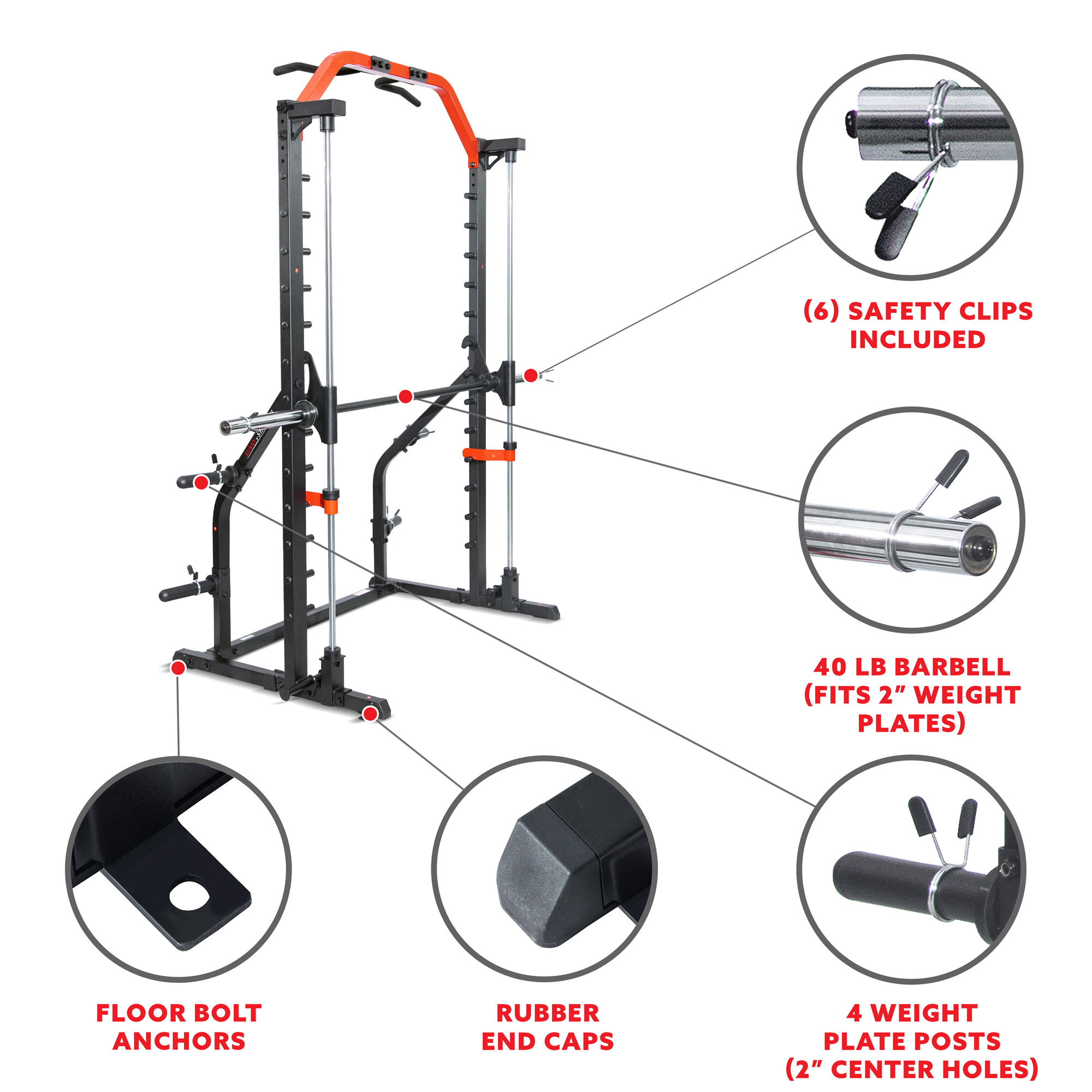 Maquina Smith con racks para sentadillas esencial serie ll