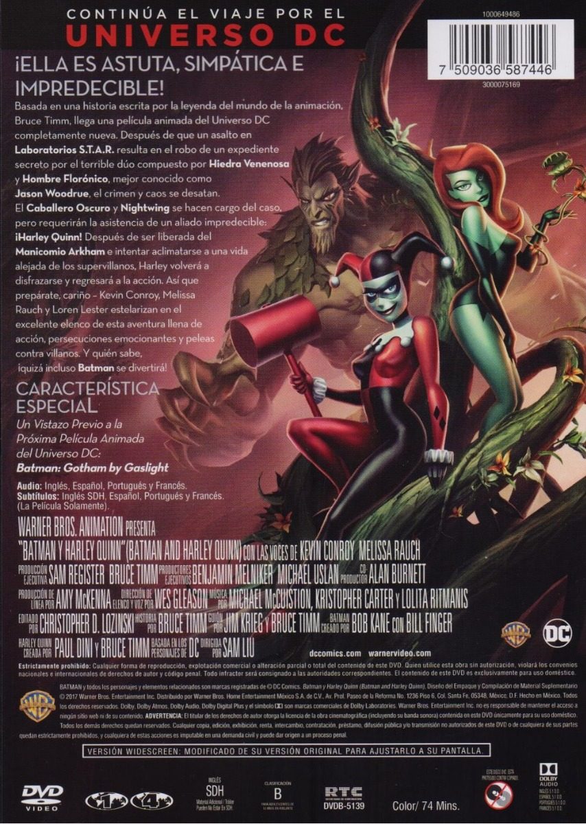 Batman Y Harley Quinn Dc Universe Pelicula Dvd