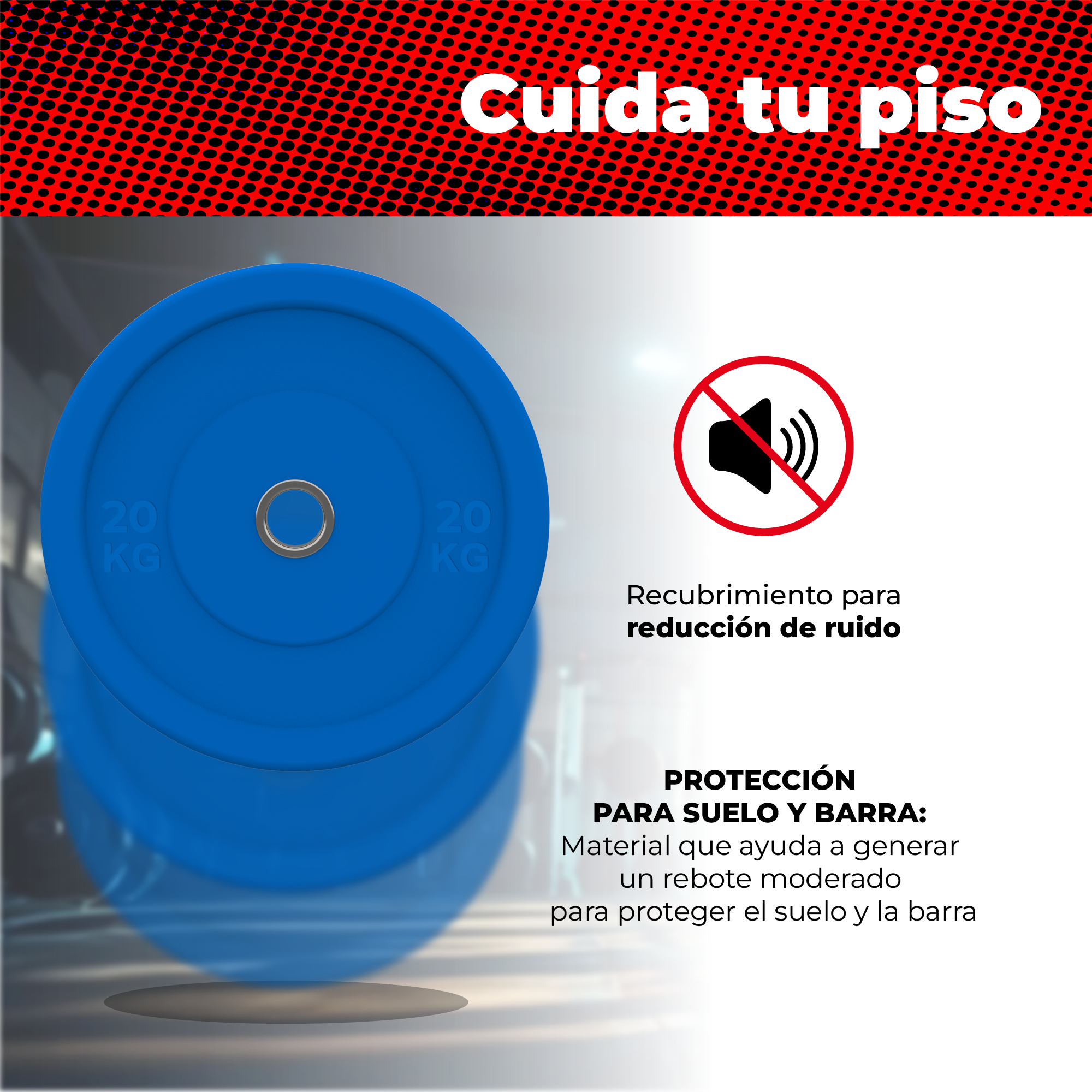 Disco Olímpico Azul X-rush 20 Kg