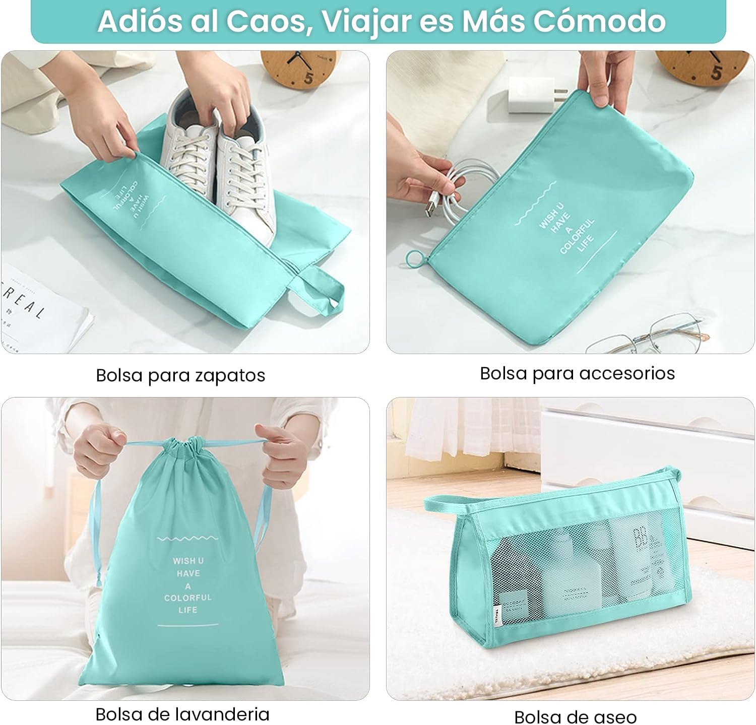 Juego de bolsas organizadoras de viaje 11 Piezas, Organizadores de Equipaje para Maleta, Bolsas de Viaje para Ropa, Zapatos, Accesorios Esencial de Viaje
