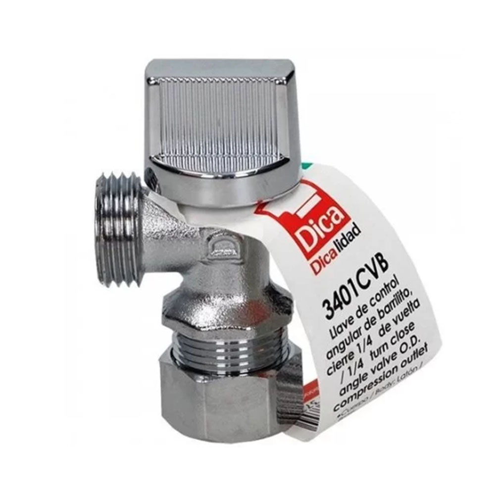  Llave de Control Angular de Latón 1/4 de Vuelta Dica 3401CV