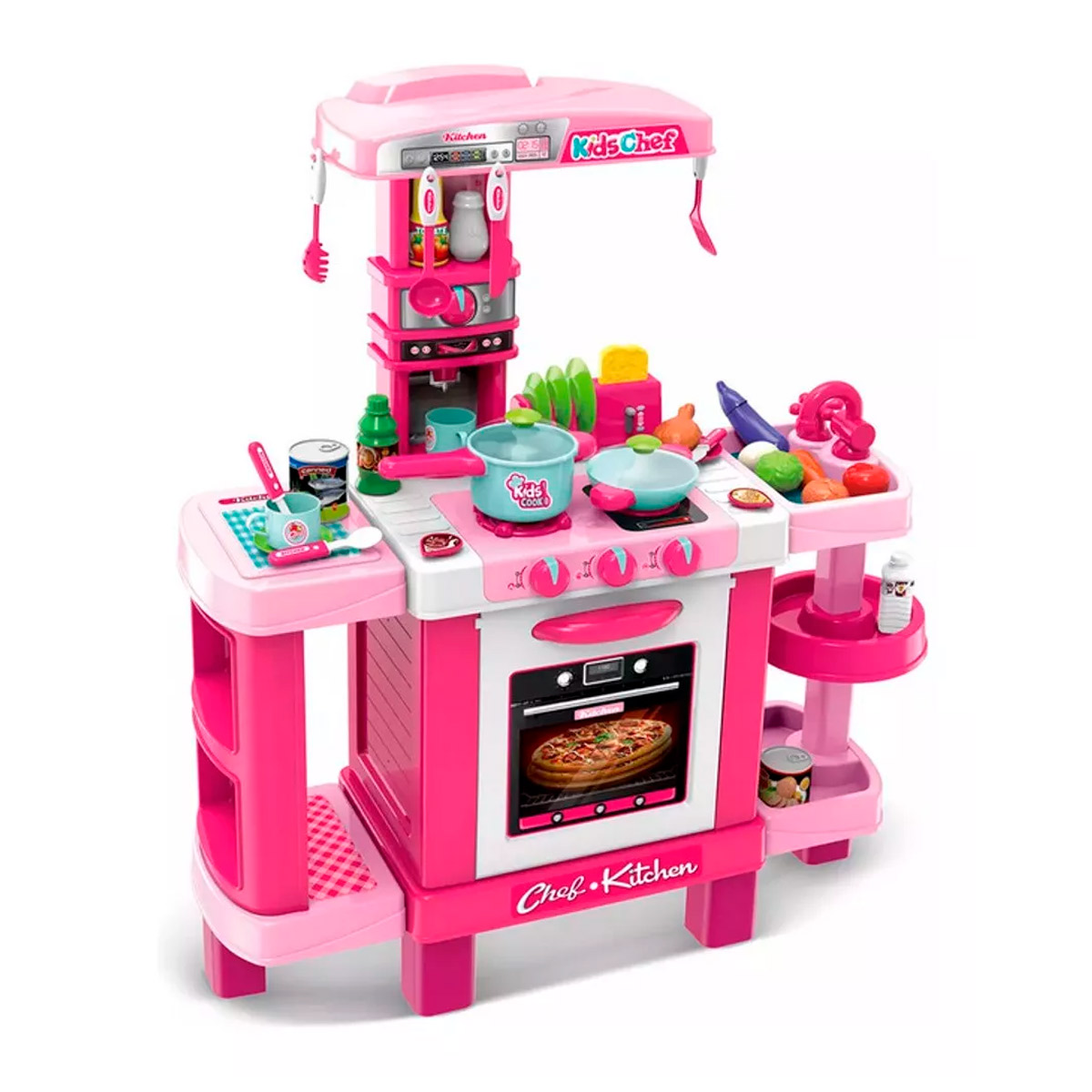 Cocinita Infantil Para Niña Little Chef Luz y Sonido Le Monde 009-938 Rosa