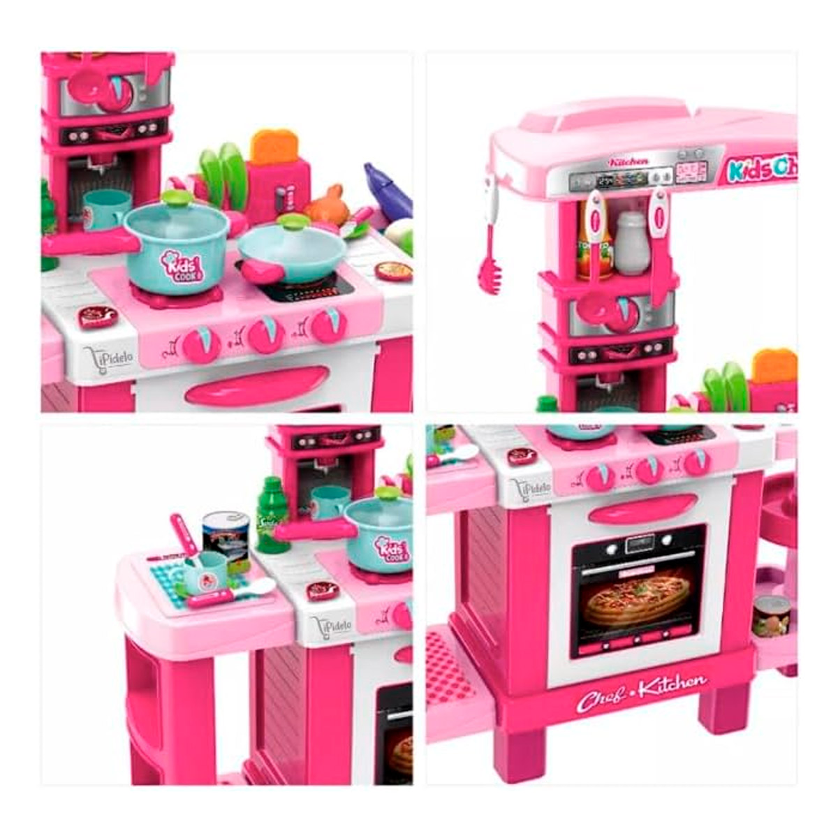 Cocinita Infantil Para Niña Little Chef Luz y Sonido Le Monde 009-938 Rosa