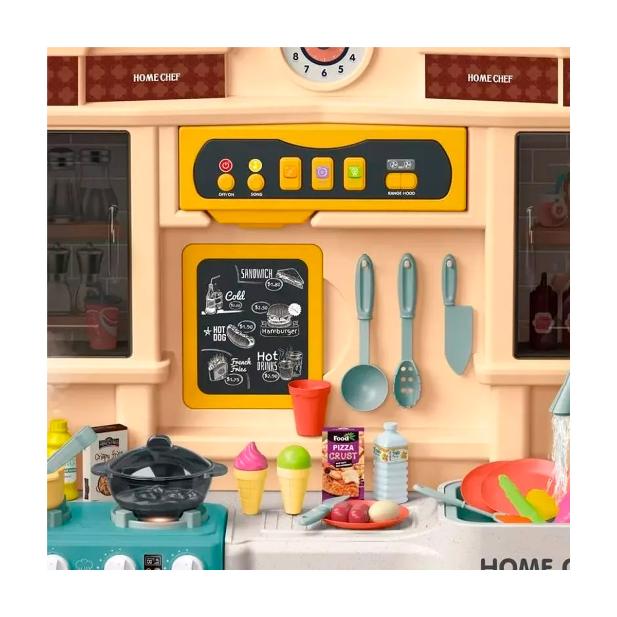 Cocinita Infantil Para Niña Ktichen Play Luz Y Sonido Le Monde 85 pza Marròn