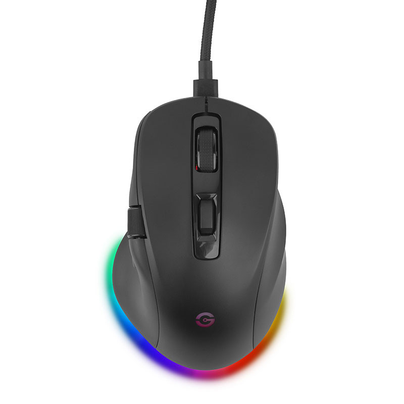 Mouse Gamer Getttech GGM-RGBTR-01, Inalámbrico/Alámbrico, Bluetooth, USB, 6400DPI, Negro
