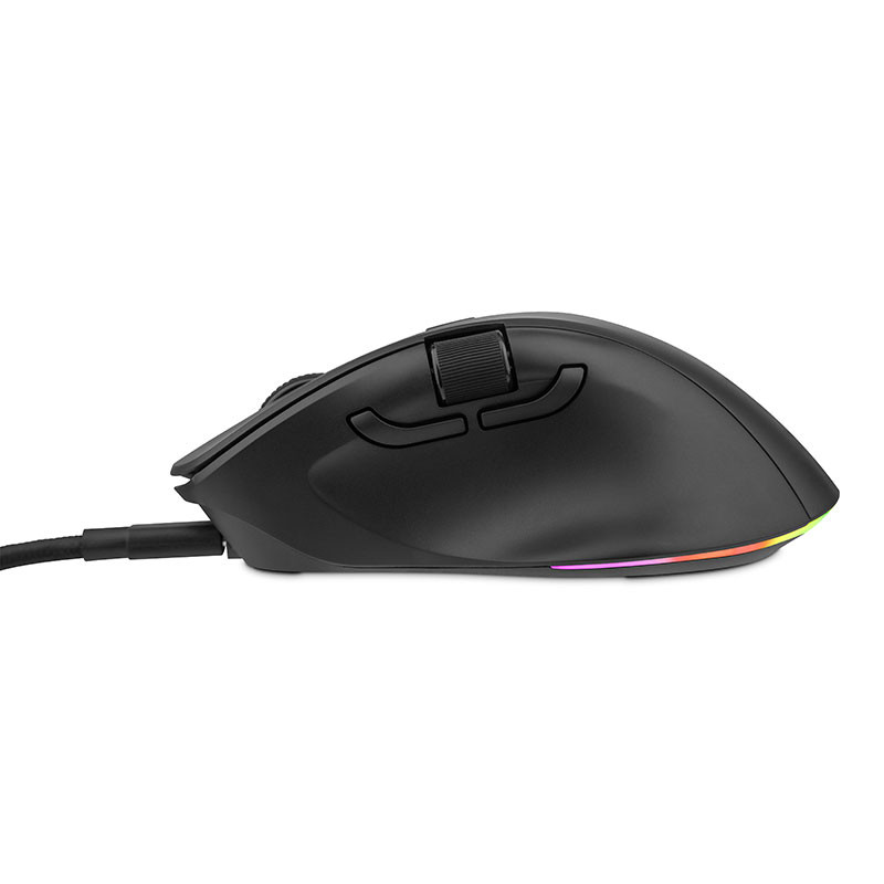 Mouse Gamer Getttech GGM-RGBTR-01, Inalámbrico/Alámbrico, Bluetooth, USB, 6400DPI, Negro