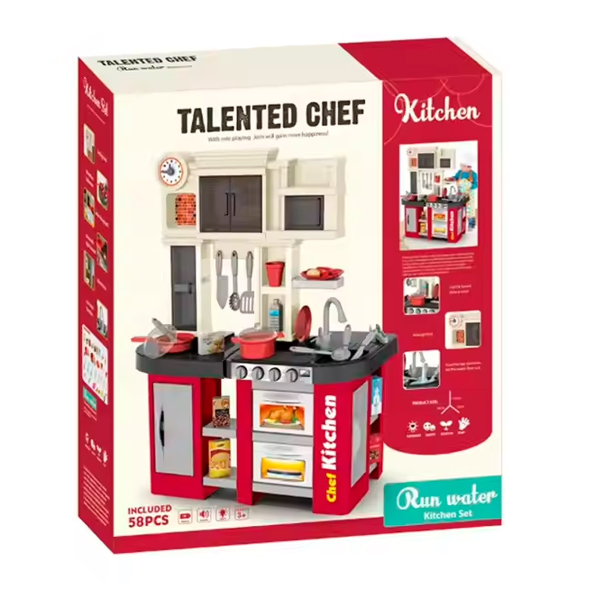 Cocinita Infantil Para Niña Talent Chef 58 pzas Luz y Sonido