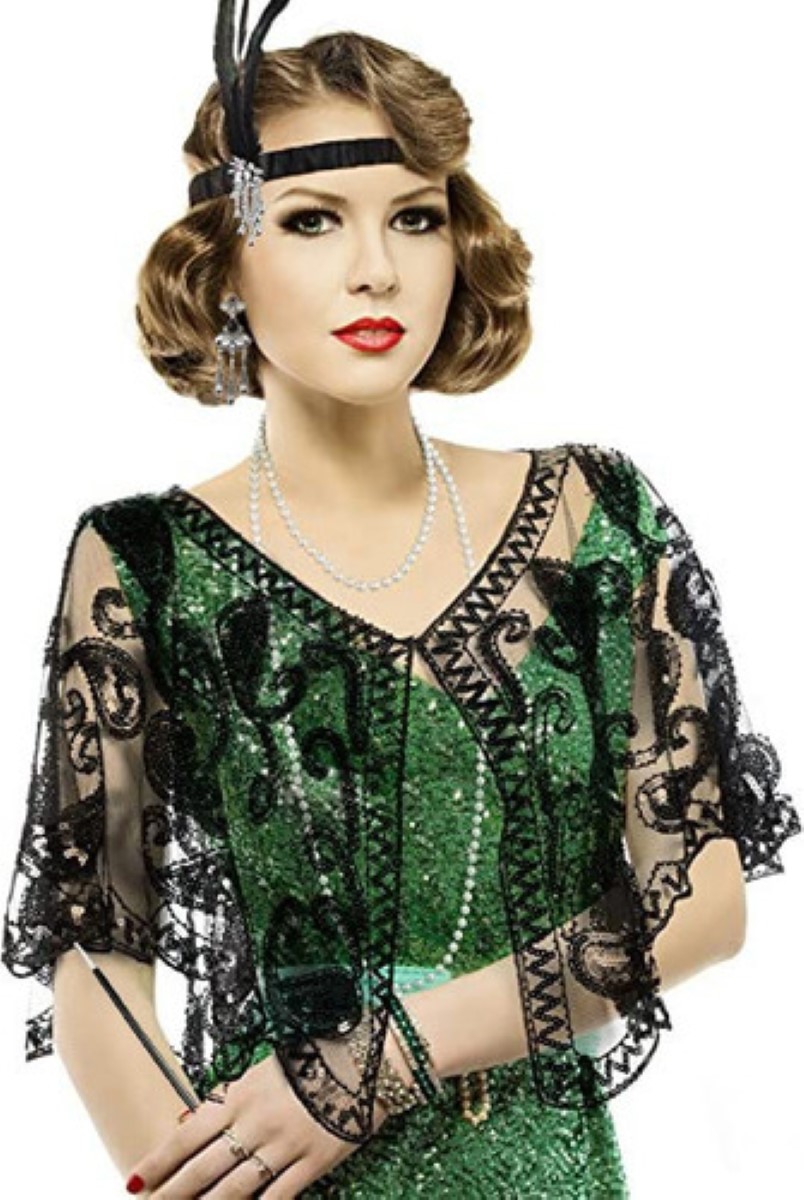 Accesorios Gatsby Chicago Disfraz Vintage Epoca 1920s NEGRO
