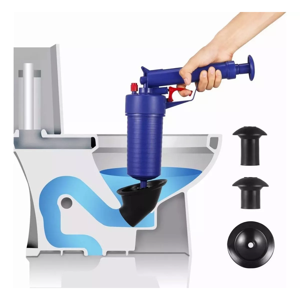 Pistola Destapa Caños De Aire Comprimido Para Baño Practico
