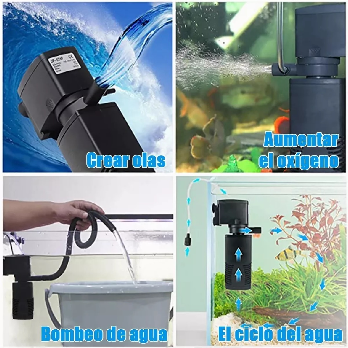 Filtro Incorporado Pecera Acuario 100-250 Litros Oxigenación