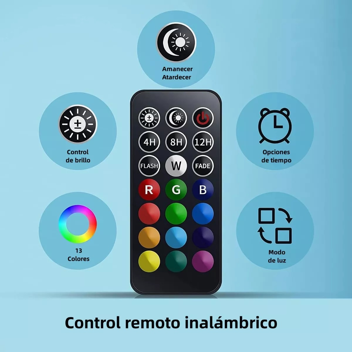 Lámpara Para Acuario Rgb Iluminación Pecera Burbujas 18cm