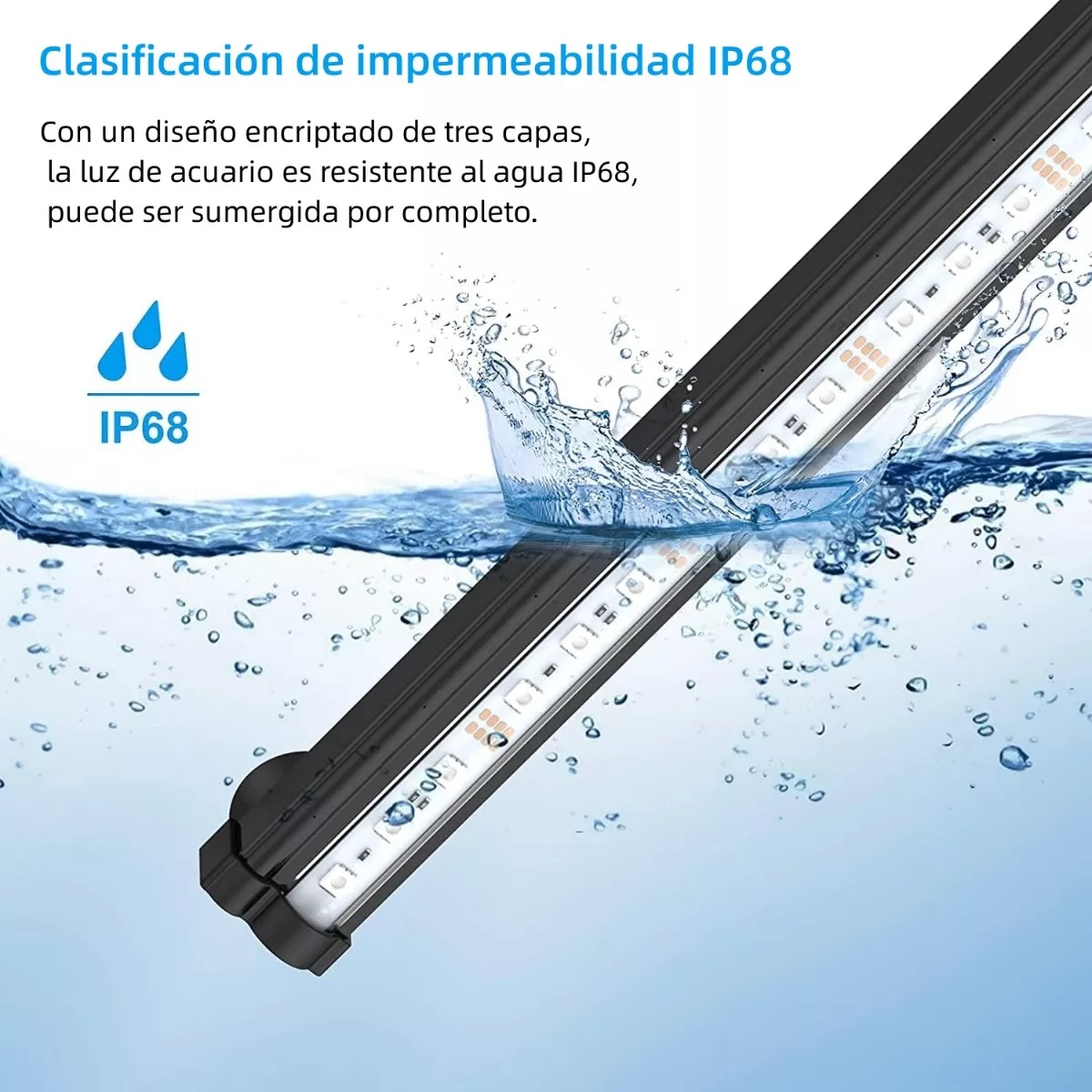 Lámpara Para Acuario Rgb Iluminación Pecera Burbujas 18cm