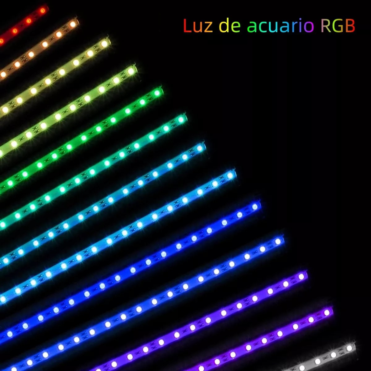Lámpara Para Acuario Rgb Iluminación Pecera Burbujas 18cm