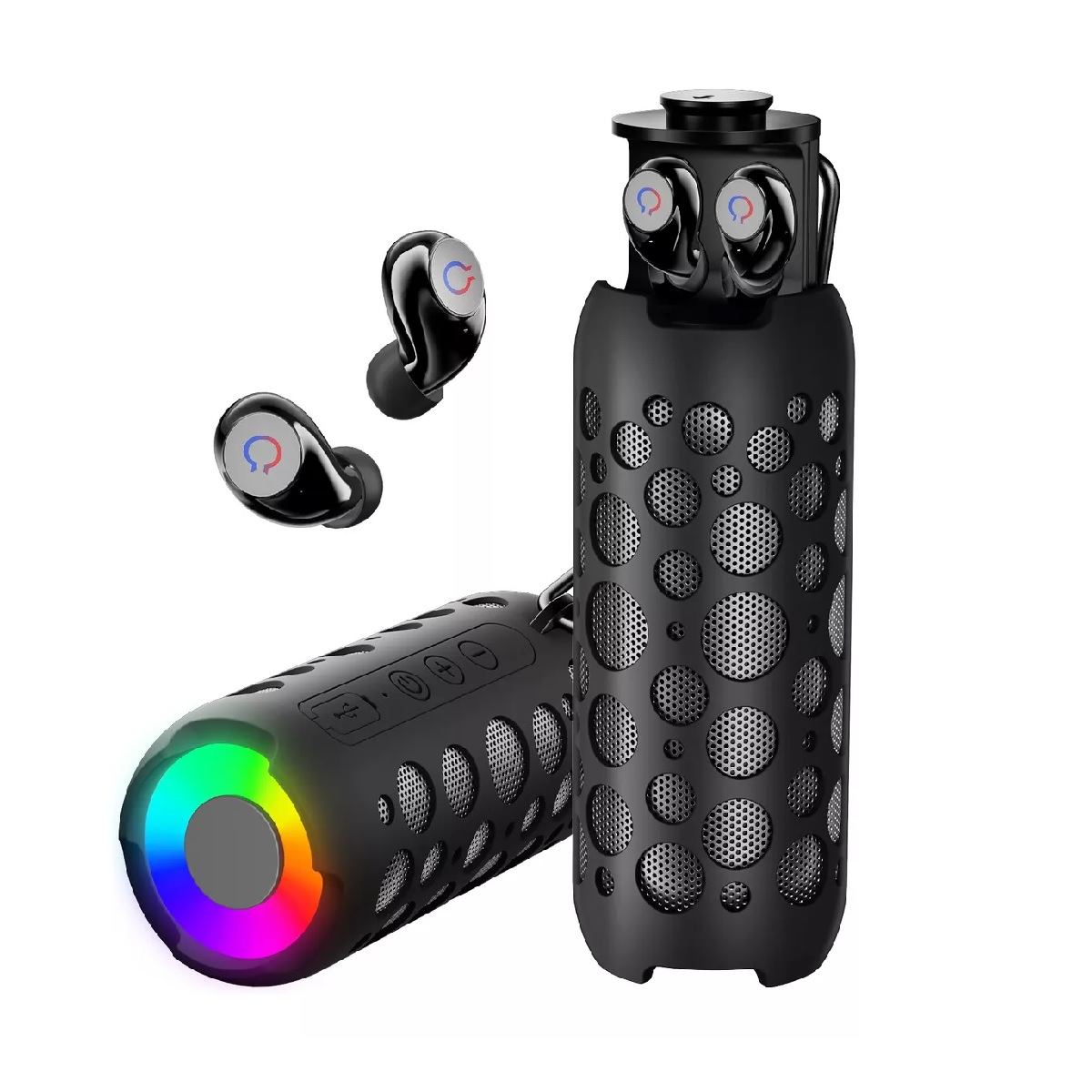 Bocina Bluetooth Con Tws Audífonos Recargable Altavoz K045